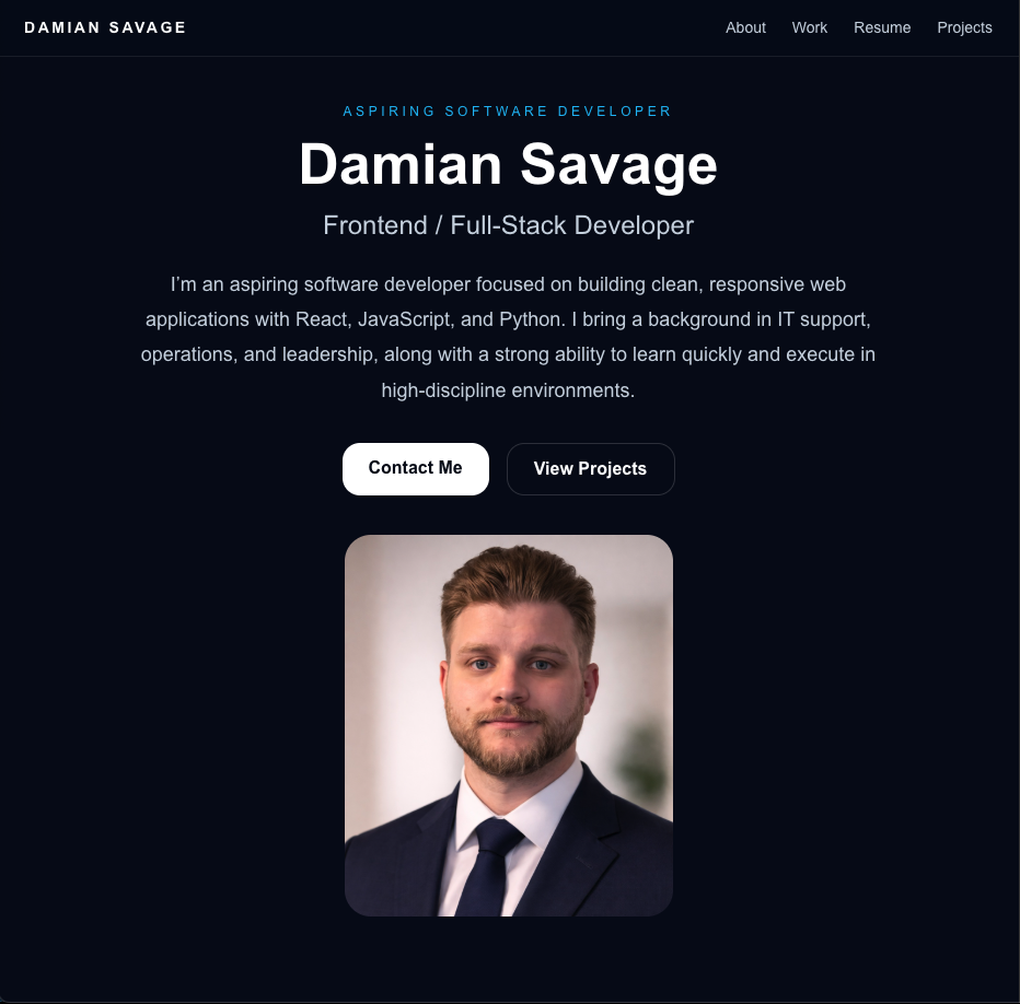Personal Portfolio website preview